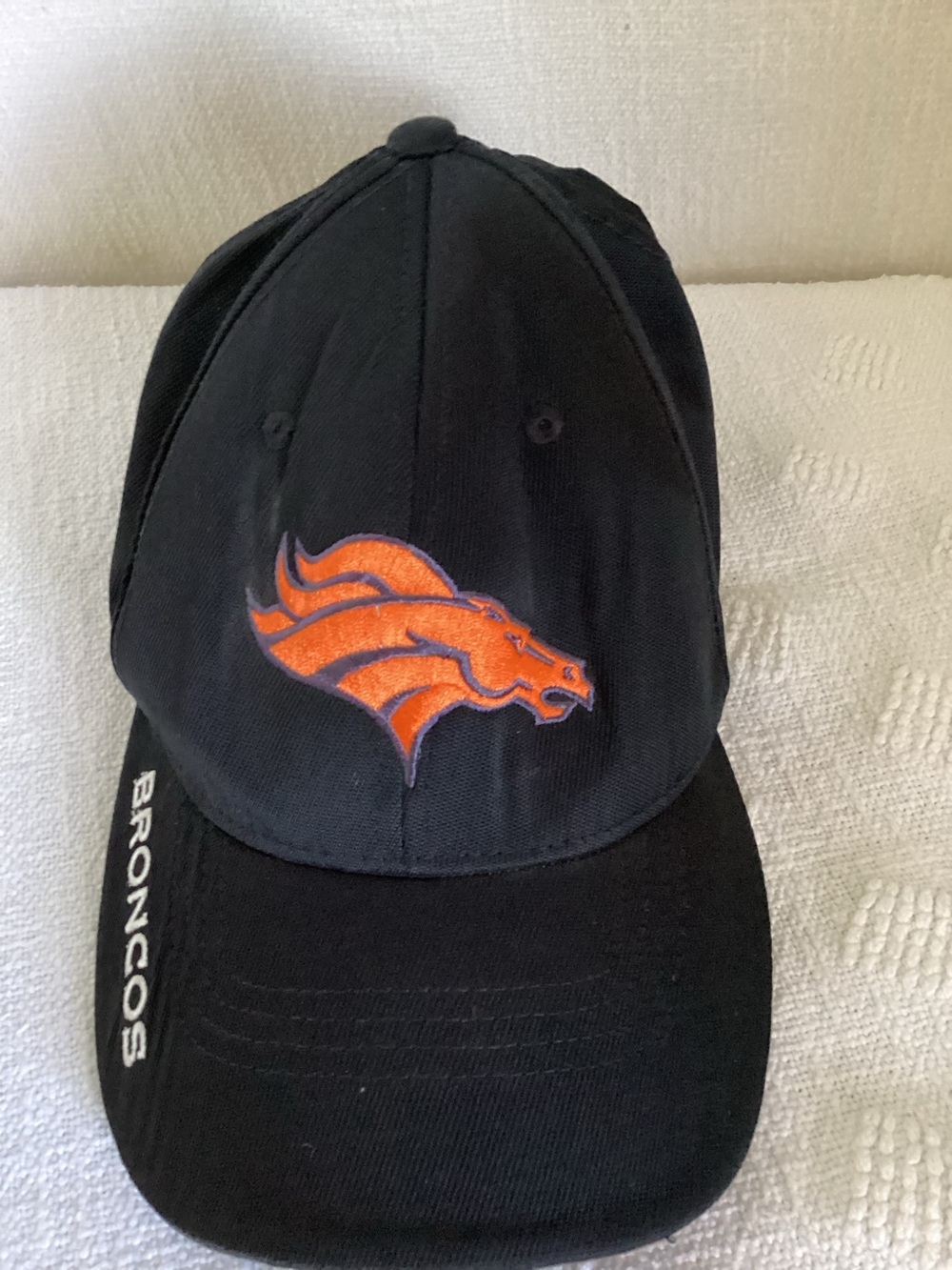 NFL TEAM APPAREL DENVER BRONCOS FITTED XL XXL BLACK ORANGE